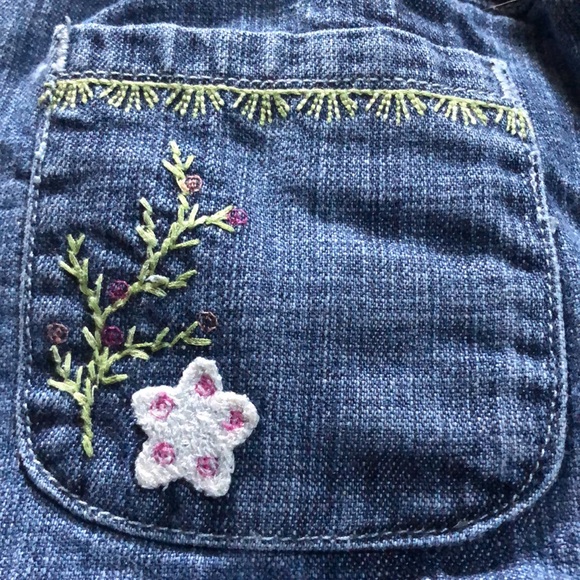 Baby gap jeans snap crotch elastic waist embroidered appliqué 12-18 Months - Picture 6 of 12